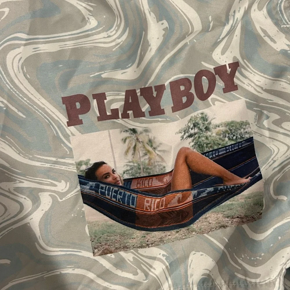 Playboy Blue and White Patterned Apparel